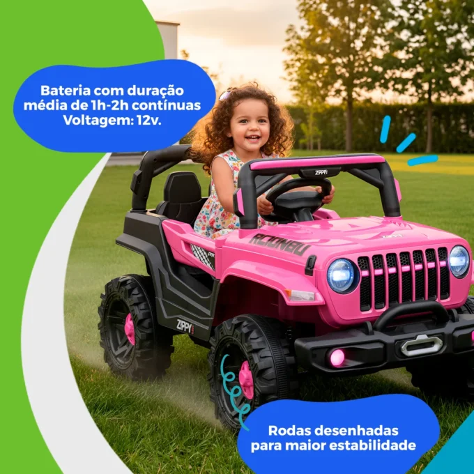 carro eletrico infantil menina jeep rosa