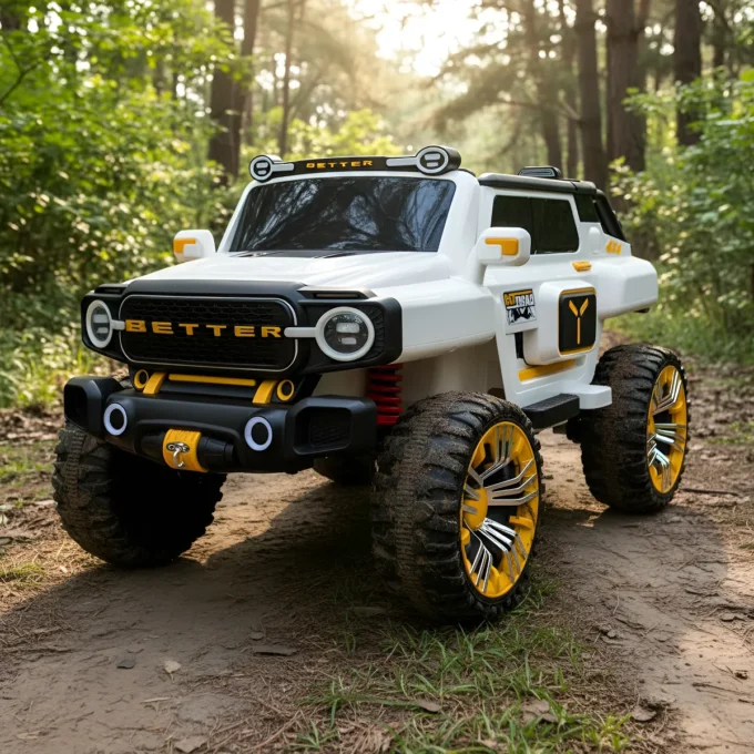 Jipe Trailblazer 4x4 Extreme (24V) branco, um mini jipe de trilha infantil.