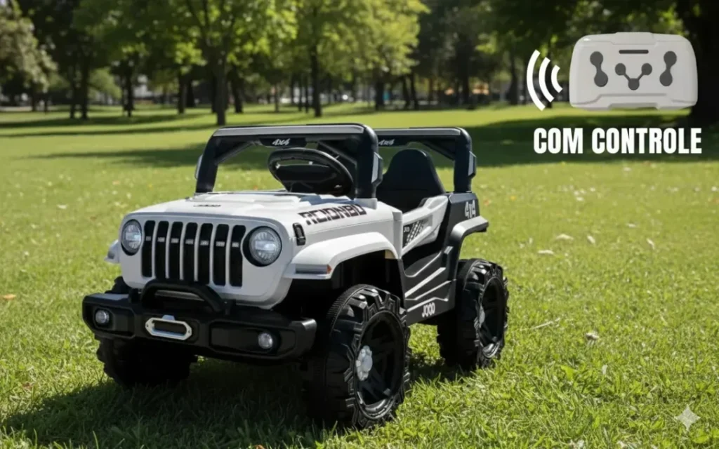 Jipe eletrico infantil Off-Road Beezee 12V (Compacto) branco